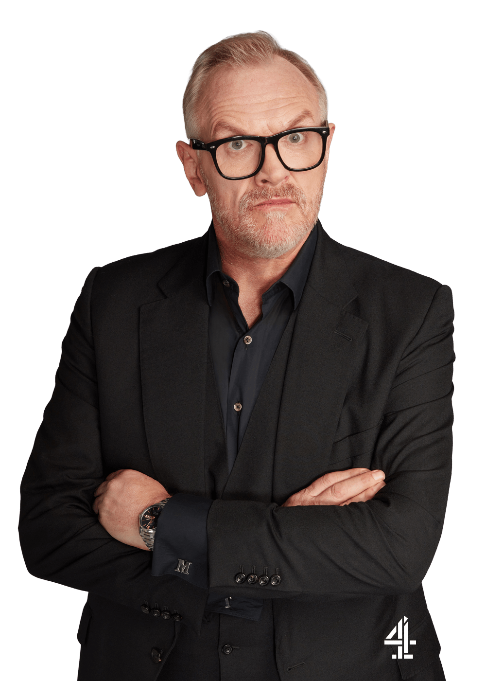 Greg Davies, in a suit cut-out