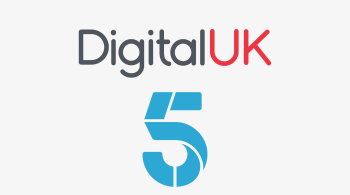 Digital UK and Channel 5 logos