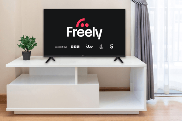 Freely logo displayed on a Hisense TV