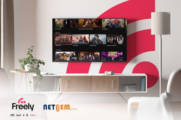 Freely x Netgem partnership on a TV