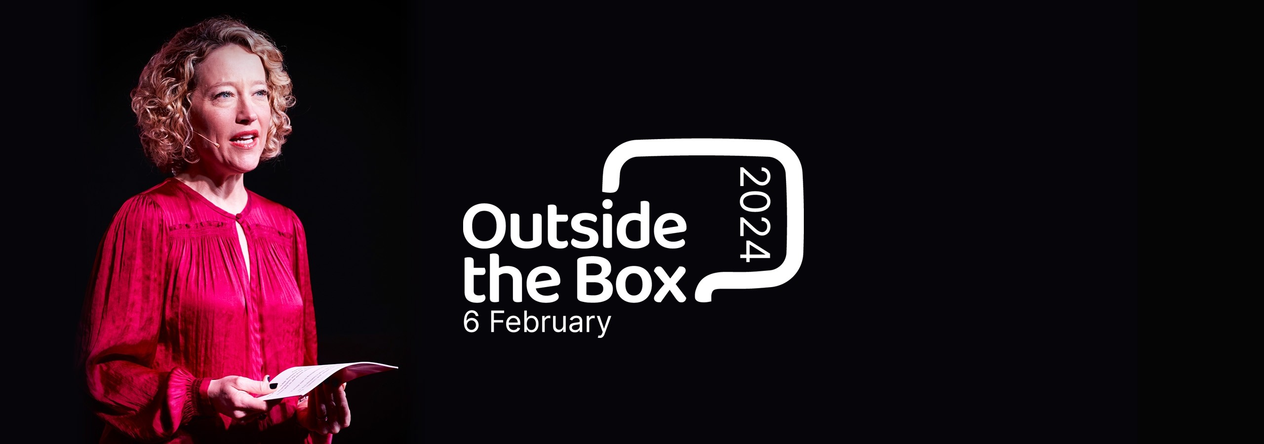 Cathy Newman and Outside the box 2024 logo